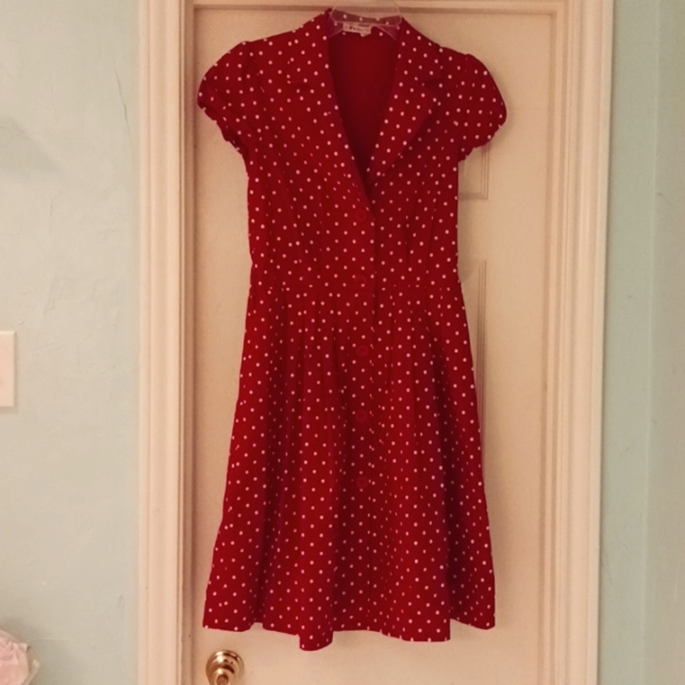 Vintage red and white polka dot dress